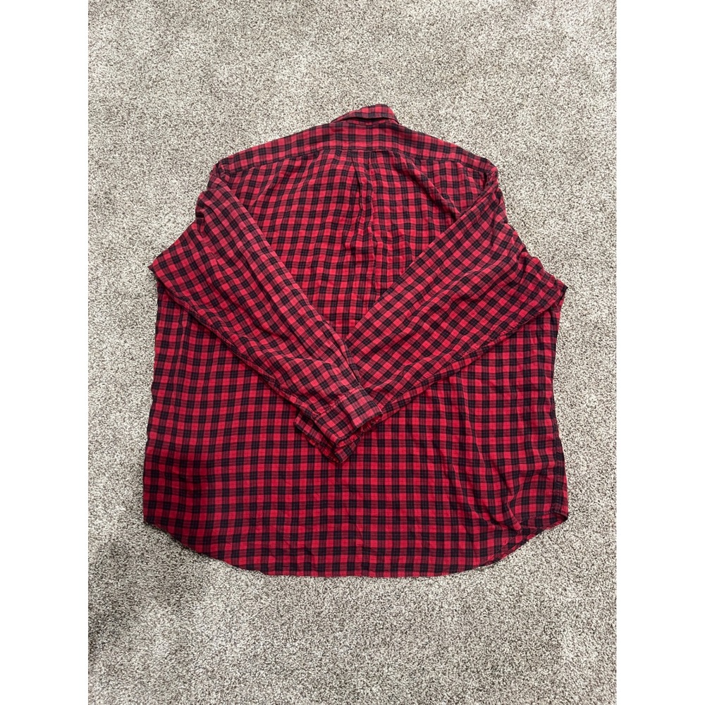 Ralph Lauren Blaire Mens XXL Red Black Buffalo Plaid Cotton Button Down Shirt - Picture 2 of 5